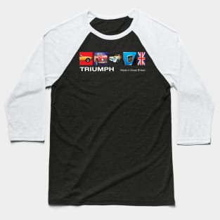 Retro Triumph Cars Made In Great Britain T-Shirt Design Baseball T-Shirt